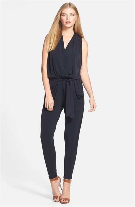 michael kors sleeveless belted jumpsuit